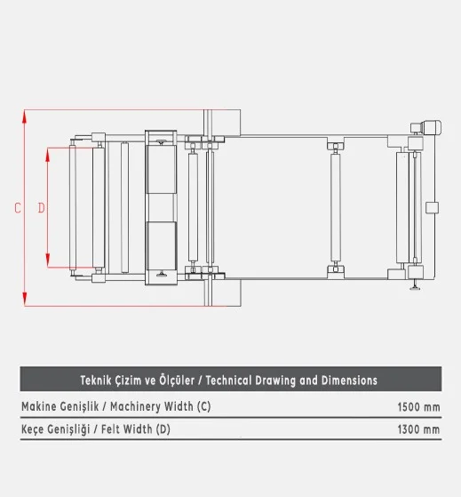 L21 Bulaşık Süngeri Laminasyon Makinesi - Teknik Çizim 2