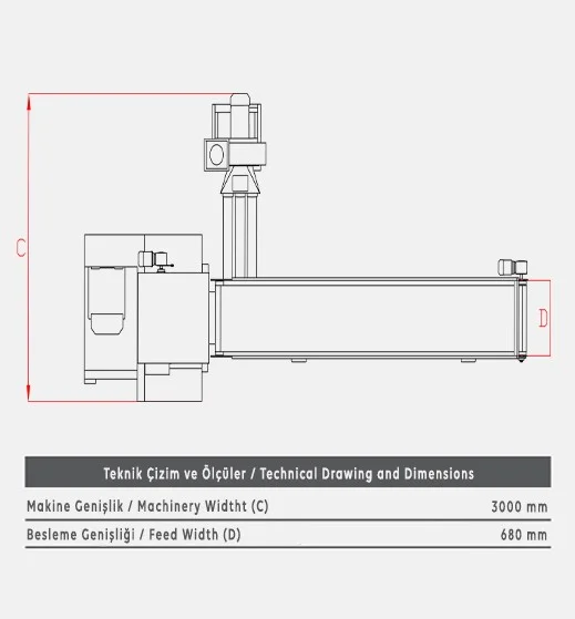FC45 Sünger Kırpıntı Makinesi - Teknik Çizim 2