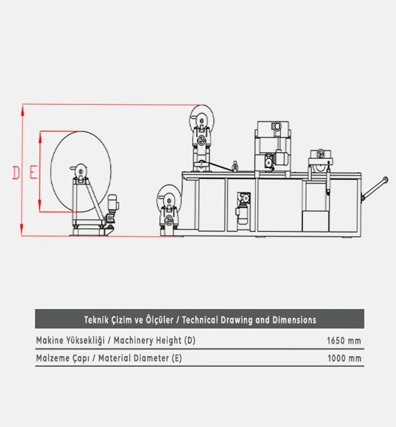 L11 Kauçuk Laminasyon Makinesi - Teknik Çizim 2