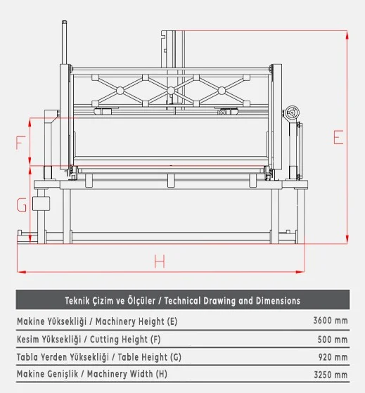 V21 Otomatik Bulaşık Sünger Kesim Makinesi - Teknik Çizim 2