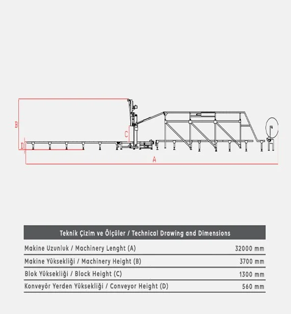H31 Uzun Blok Soyma Makinesi - Teknik Çizim 1
