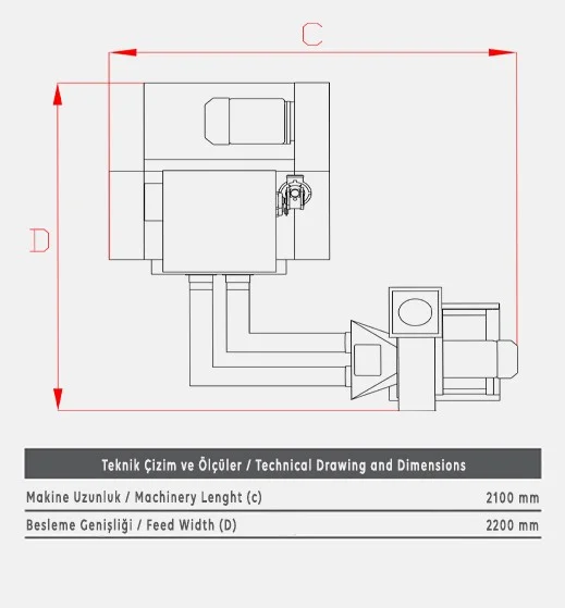 FC30 Sünger Kırpıntı Makinesi - Teknik Çizim 2