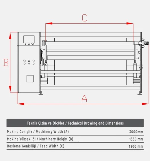 MT11 Bant Aktarma Makinesi - Teknik Çizim 1