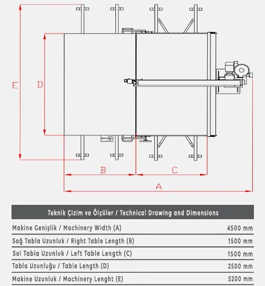 V11 Manuel Dikey Sünger Kesim Makinesi - Teknik Çizim 1