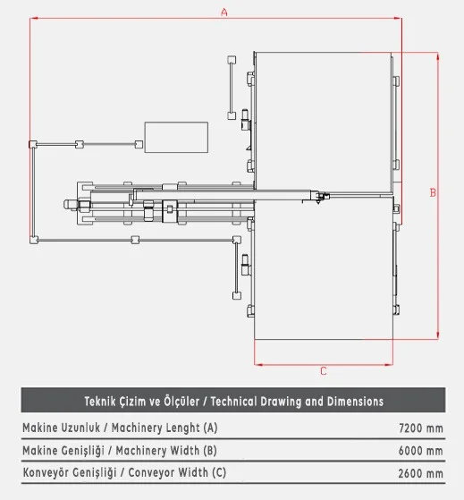 VT31 Otomatik Dikey Ebatlama Makinesi - Teknik Çizim 1