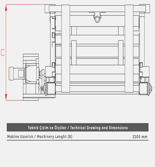 CR11 Blok Ezme Makinesi - Teknik Çizim 2