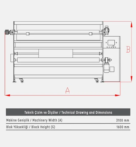 Kumaş Laminasyon Makinesi - Teknik Çizim 1