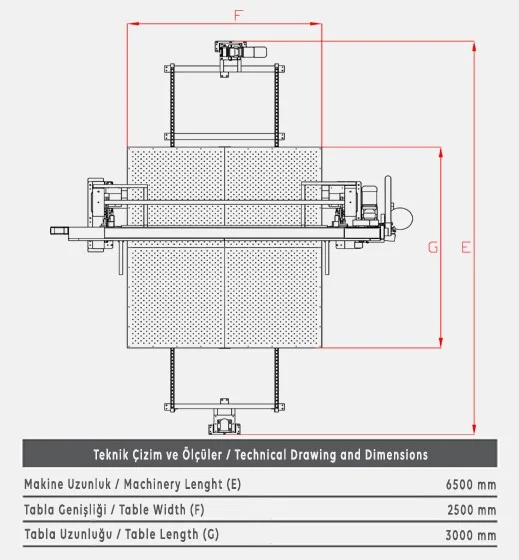 H24 Yatay Sünger Kesim Makinesi - Teknik Çizim 2